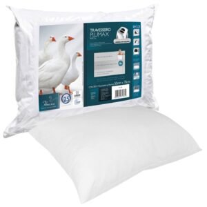 Travesseiro Fibrasca Plumax 50x70cm - Fibra de Poliéster Siliconizada Branca