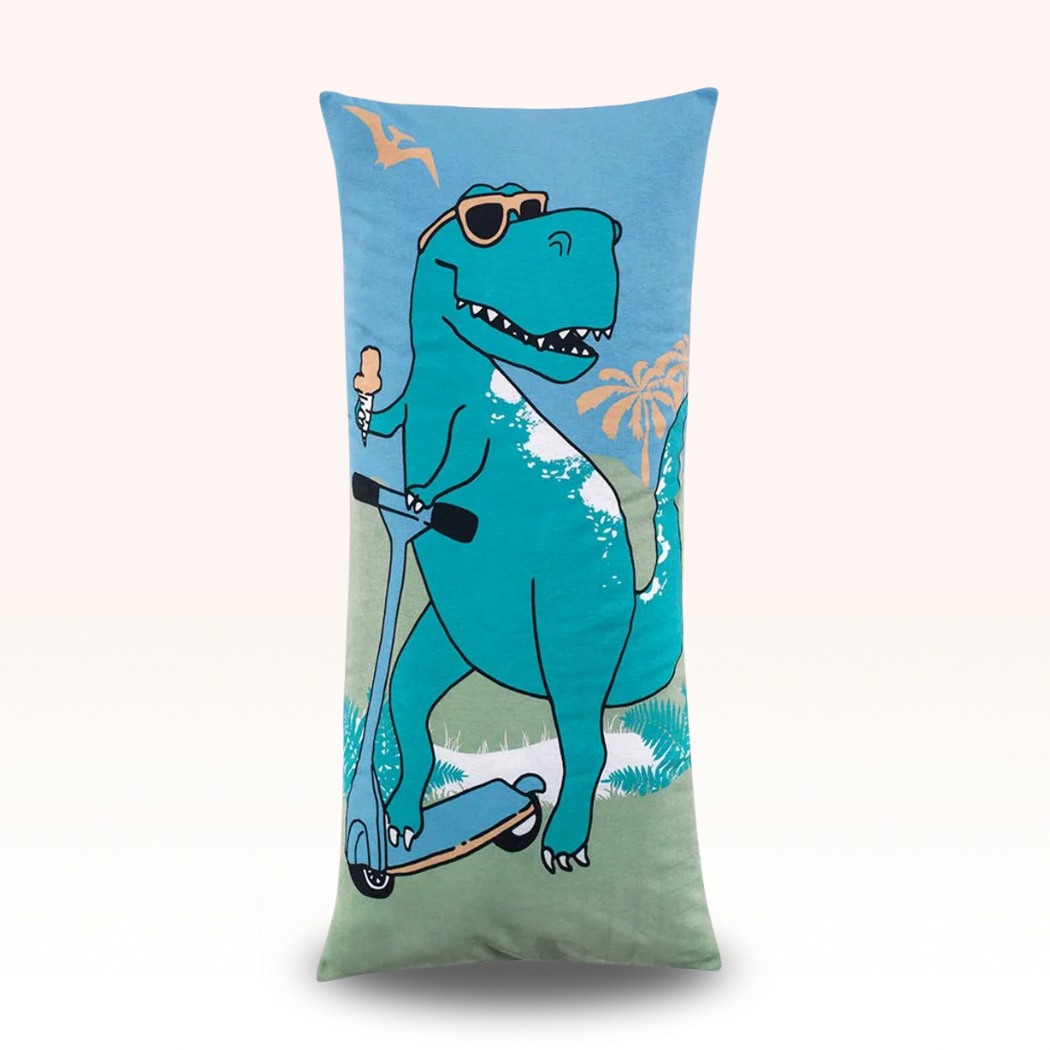 Travesseiro Body Pillow Infantil Altenburg Mundo Kids Dino Funny - 30cm x 65cm